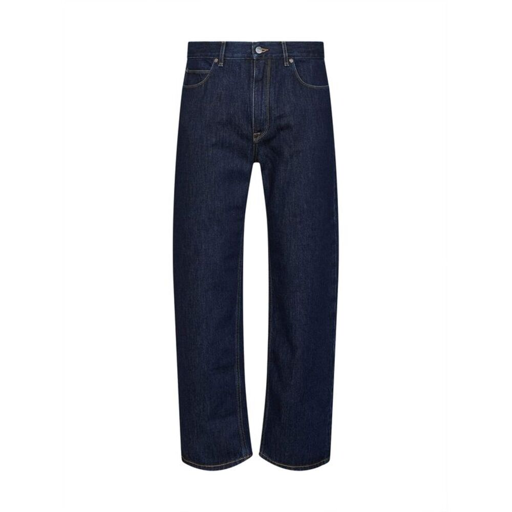 Fendi Men Dark Blue Cotton Denim Straight Jeans
